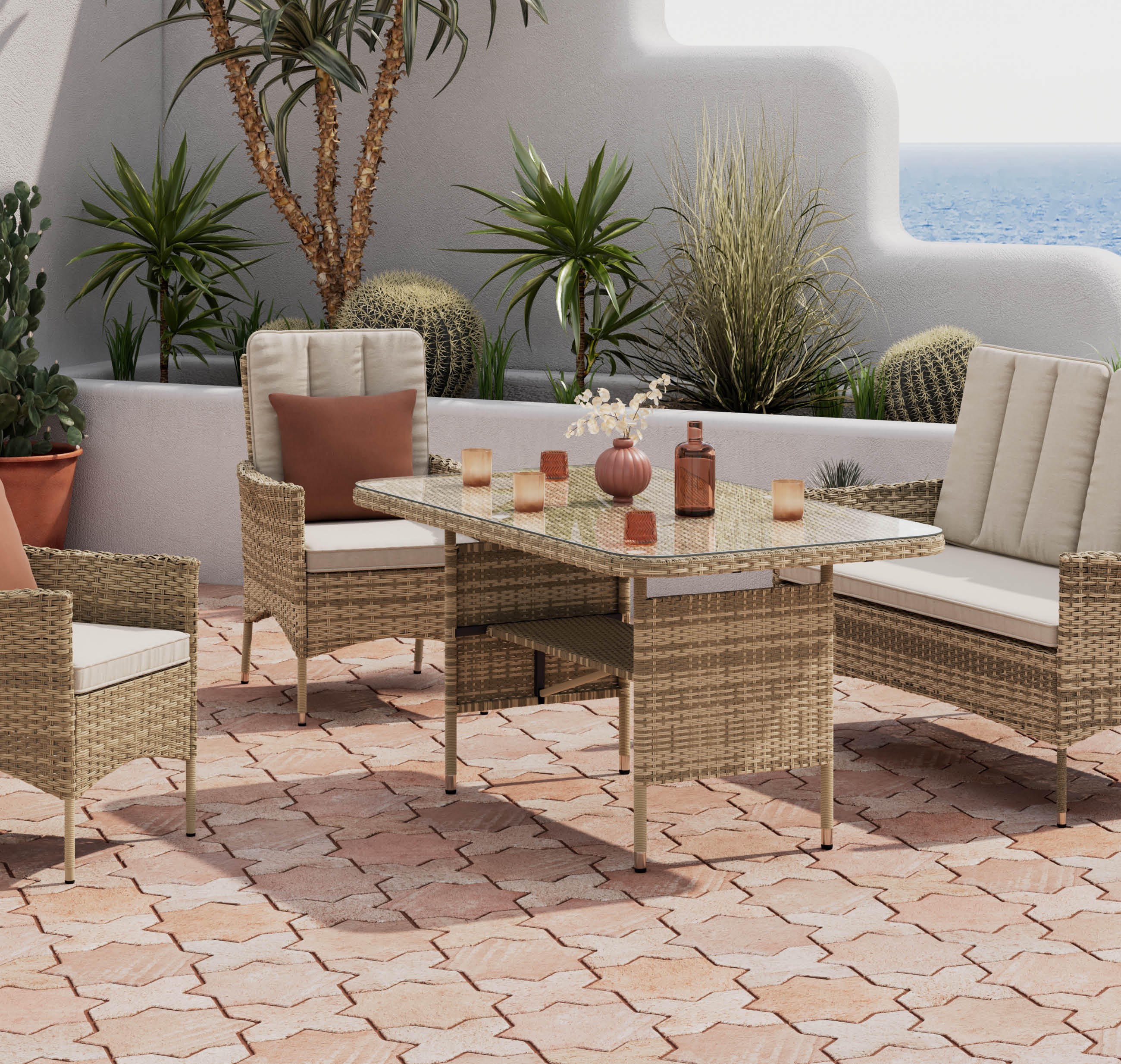 Gartenlounge aus Polyrattan 