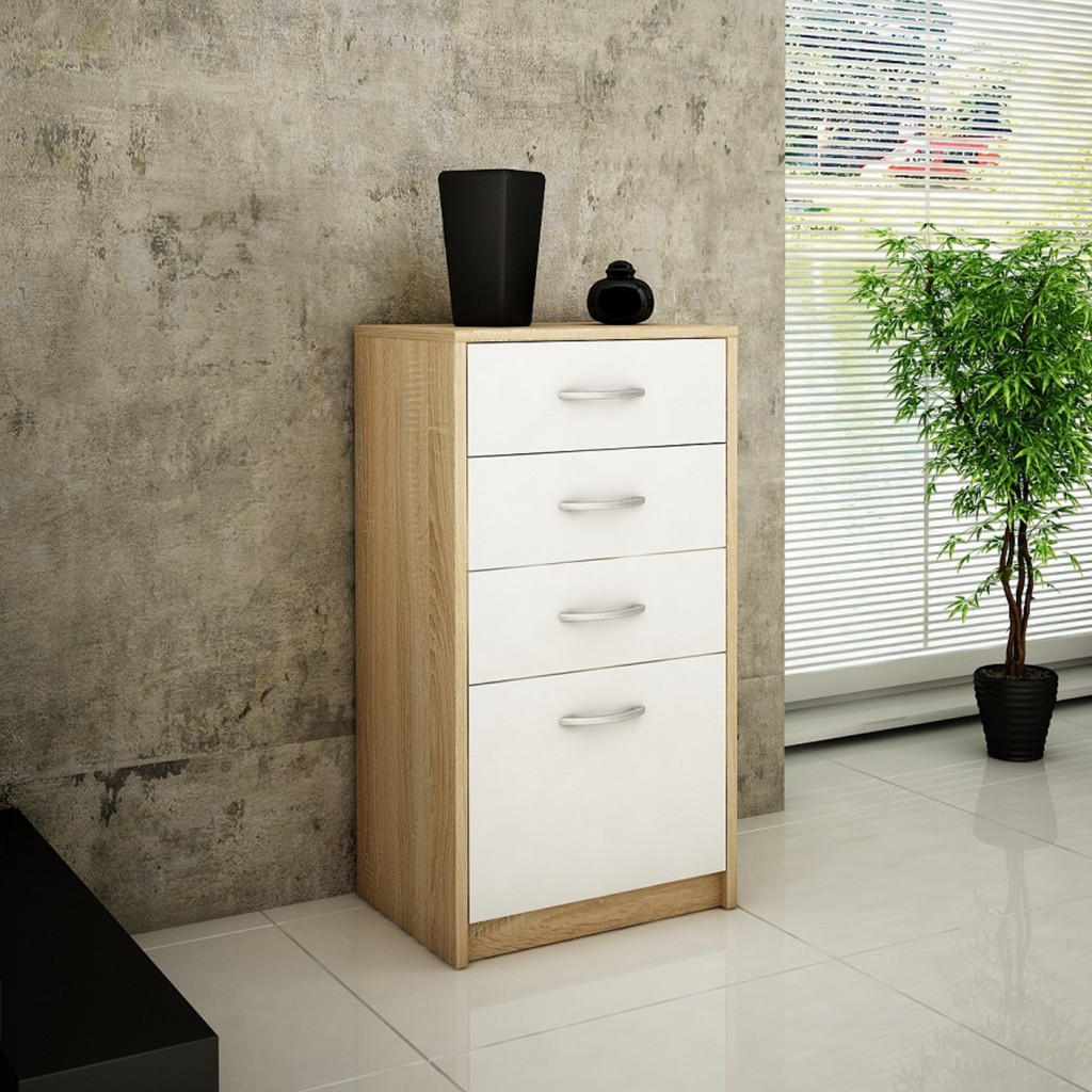 Thumbnail - Home Collective Kommode, Eiche, Weiß, Holzwerkstoff, 45x85x35 cm, Wohnzimmer, Kommoden & Sideboards, Kommoden