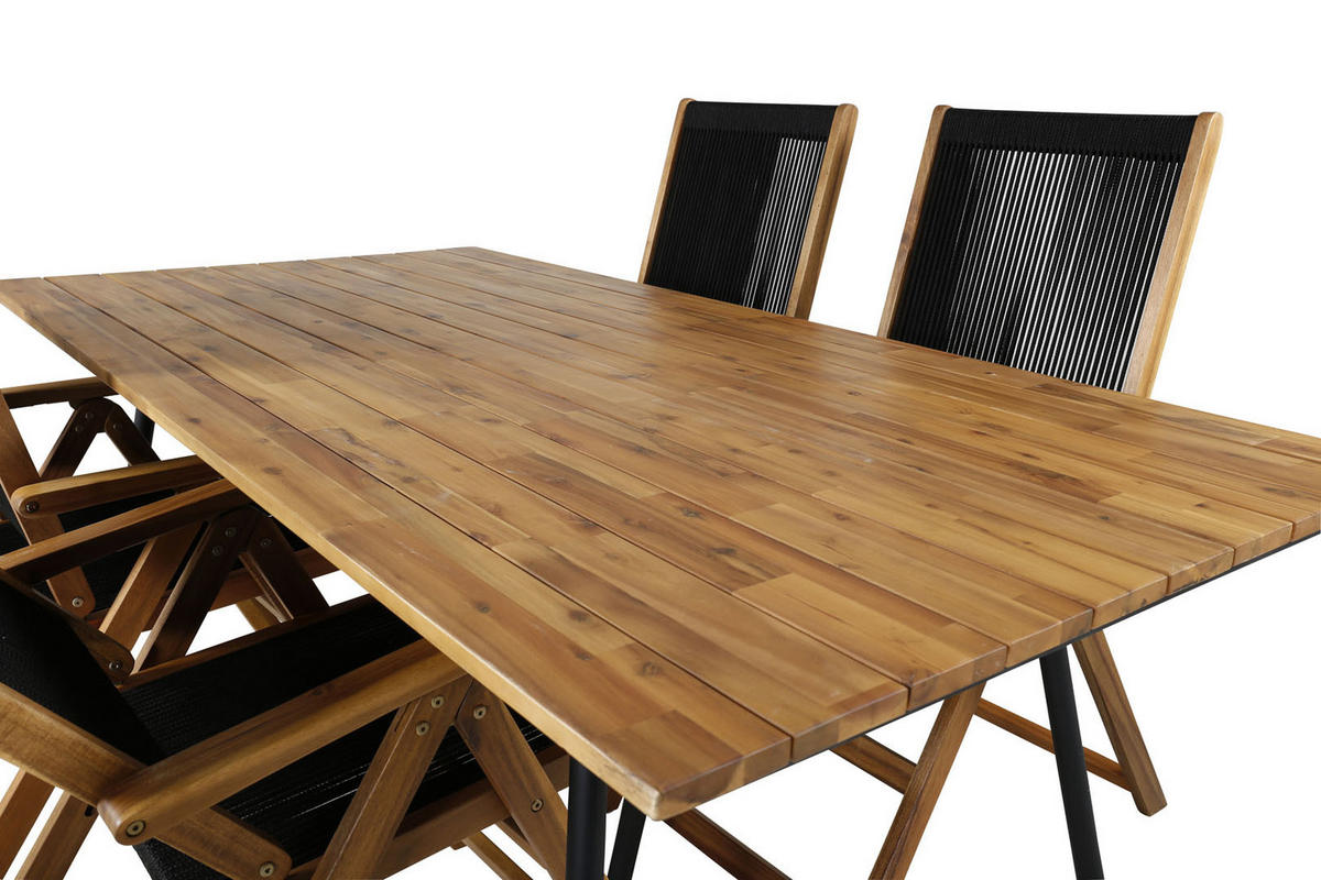 GARTENTISCHGRUPPE Schwarz - Schwarz, Holzwerkstoff - ebuy24