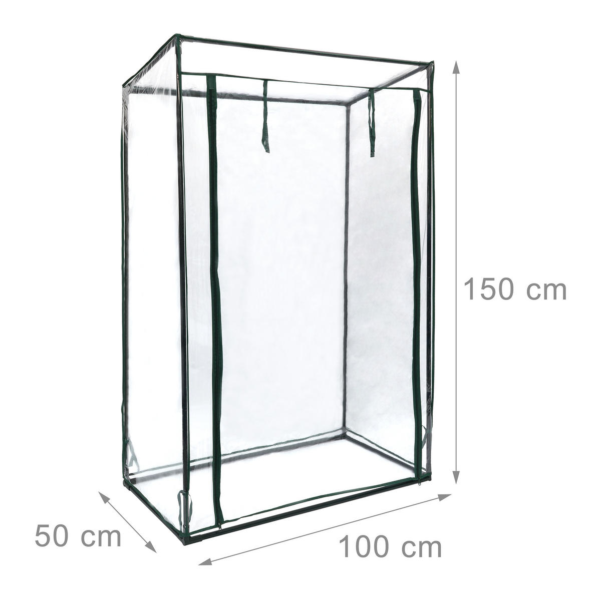 GEWÄCHSHAUS - Transparent, Kunststoff/Metall (100/150/50cm) - Relaxdays