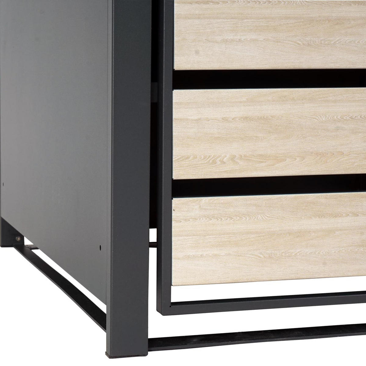 MÜLLTONNENBOX 1er 117x68x80cm Anthrazit Buche-Holzoptik Hellbraun - Hellbraun, Metall (68/117/80cm) - PROREGAL