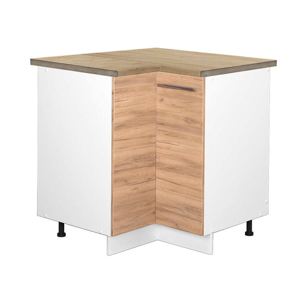 ECKUNTERSCHRANK Fame-Line Goldkraft Eiche 80.5 cm, AP Eiche - Honigeiche/Eiche Wotan, Holzwerkstoff (80.5/82/60cm) - Vicco