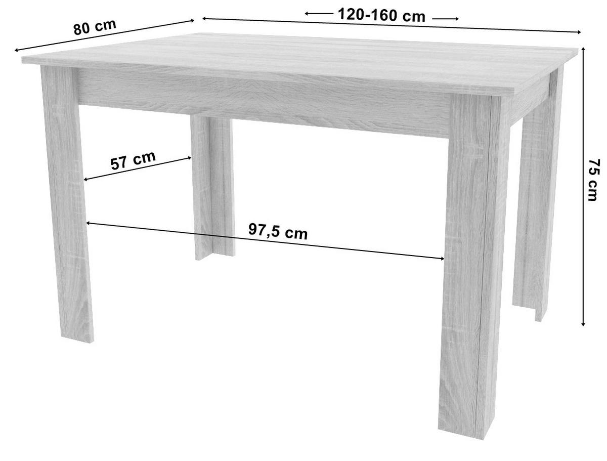 ESSTISCH ausziehbar Eiche - Eichefarben, Holzwerkstoff (160/80/75cm) - Mat-Haus