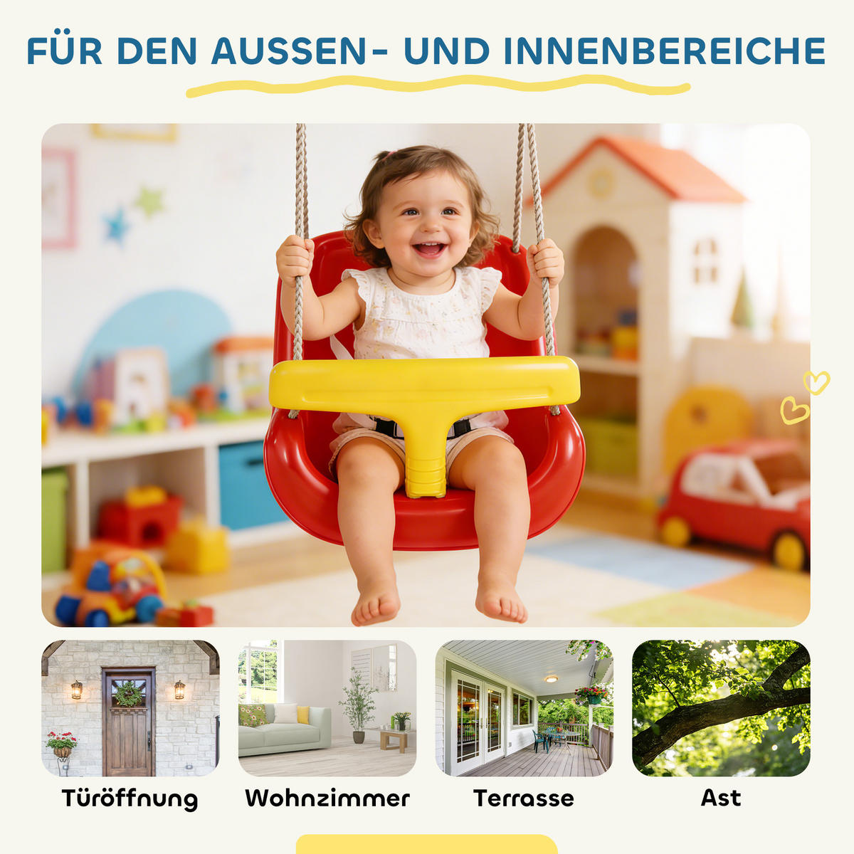 BABYSCHAUKEL PE Rot - Rot, Kunststoff (28/36cm) - AIYAPLAY