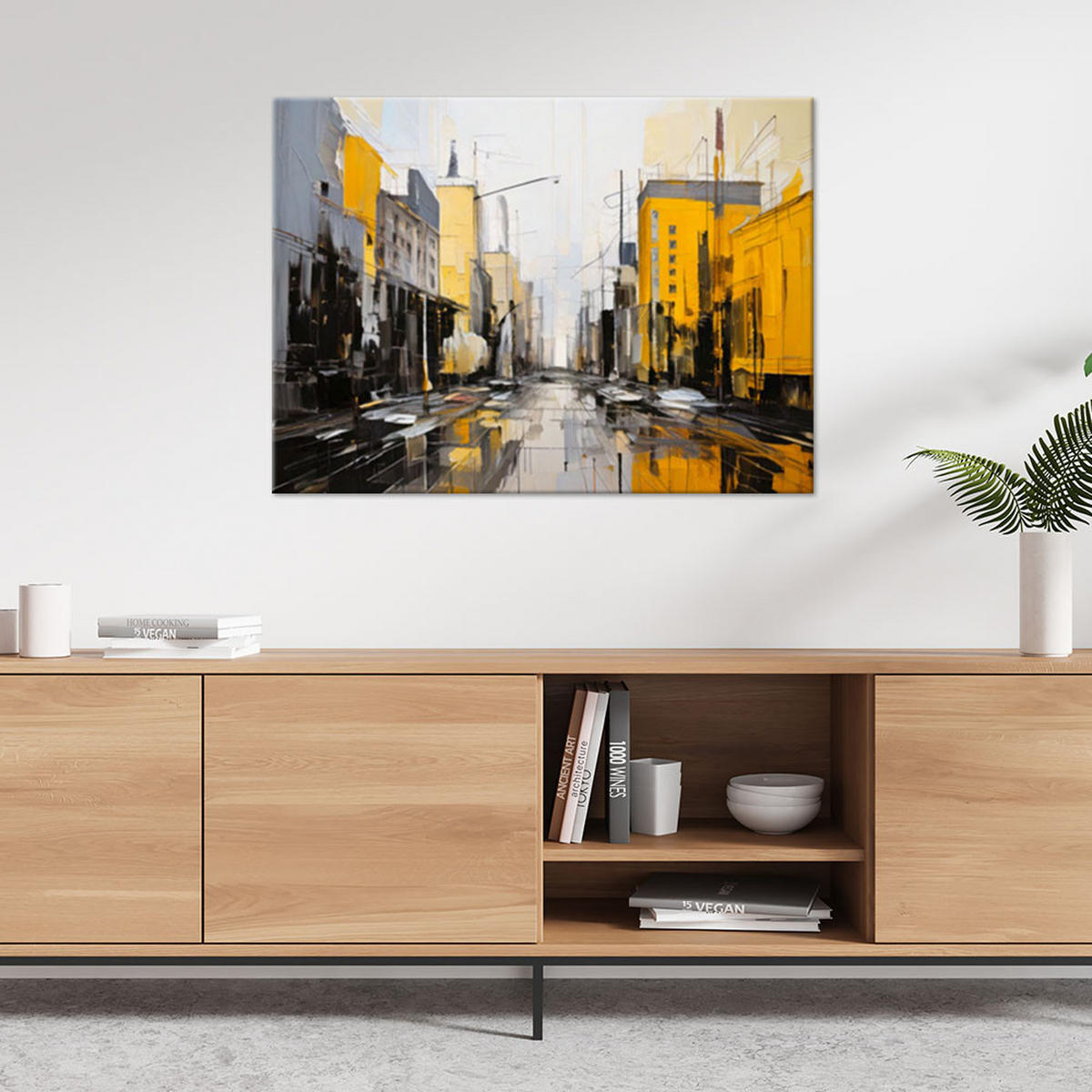 LEINWANDBILD Abstraktion 120x80cm - Gelb, Textil (120/80cm) - Feeby