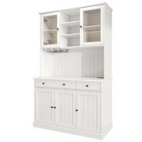 BUFFETSCHRANK DE-38594 120/40/191 cm Glastüren und integrierte Steckdose Weiß - Weiß, Holzwerkstoff (120/191/40cm) - ComfortXL