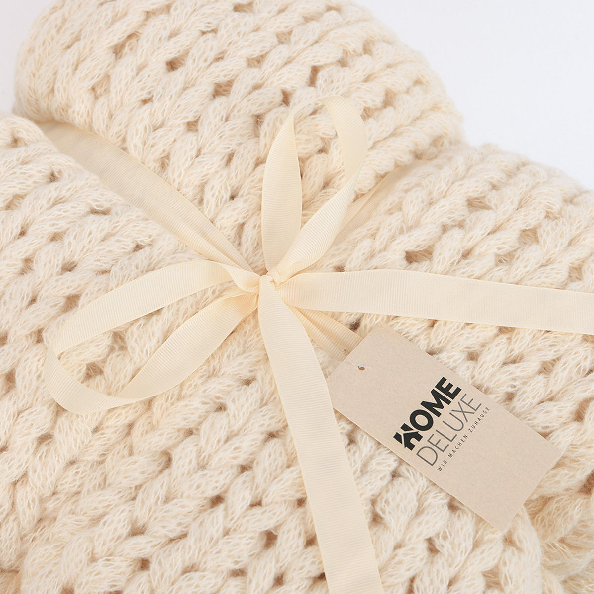 WEBDECKE LIAN - Farbe: Beige, Größe: 140 x 200 cm - Beige, Kunststoff (140/200cm) - Home Deluxe