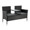 GARTENBANK Monaco grau-meliert - Schwarz, Kunststoff/Metall (133/84/63cm) - Juskys