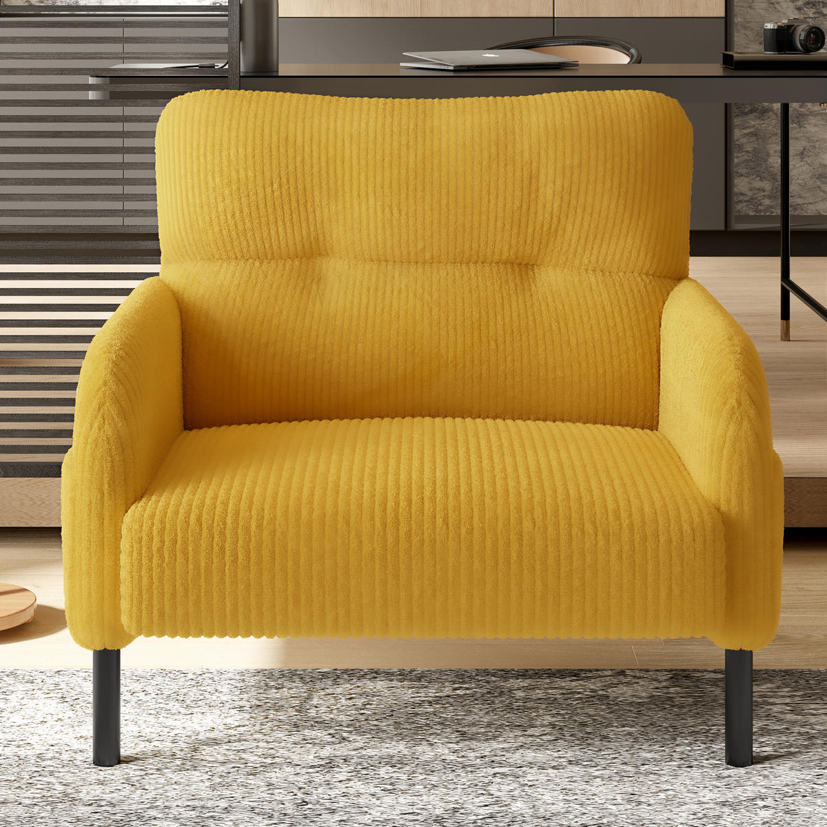 SESSEL Loungesessel,Polstersessel,Cord,Gelb - Gelb, Textil (67/79/75cm) - LVHOM