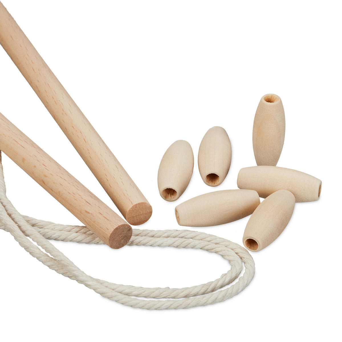 74-TLG.MAKRAMEE-SET - Multicolor, Holz/Textil (10009/0.3/0.3cm) - Relaxdays