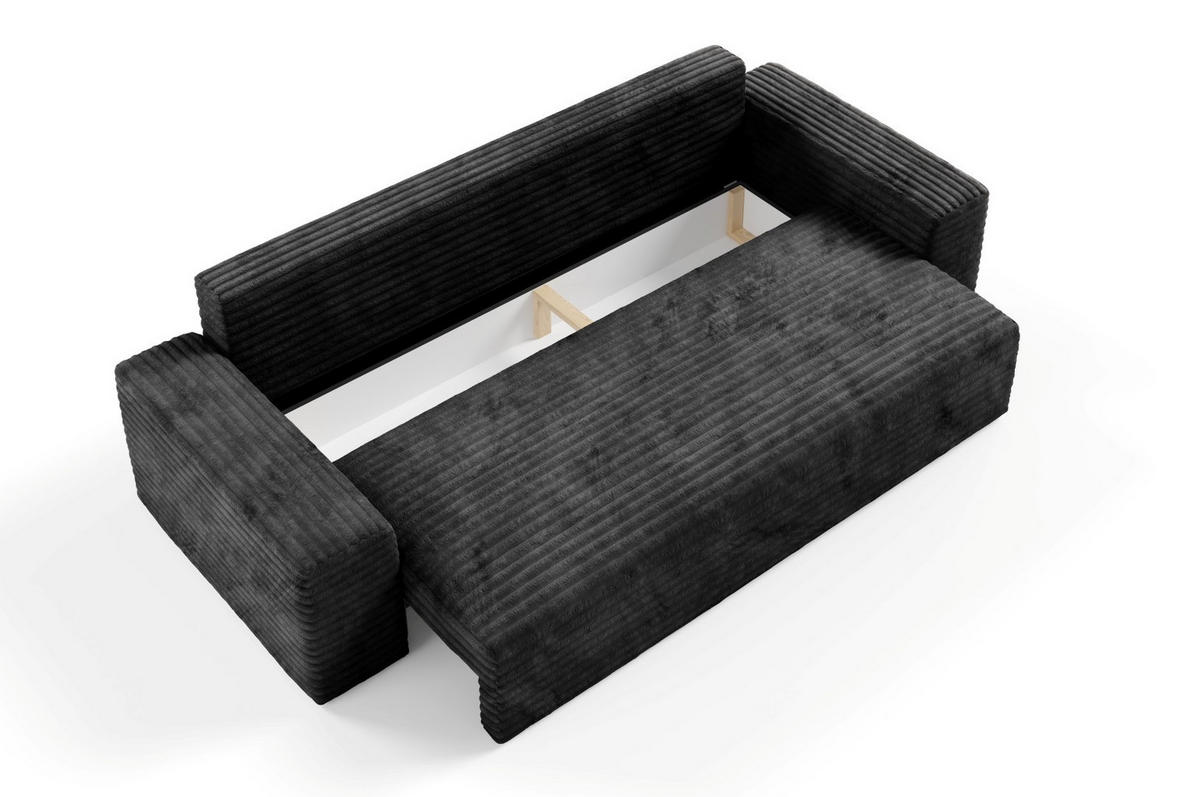 SCHLAFSOFA mit Bettkasten Schwarz - Schwarz, Holz/Holzwerkstoff (260/70/102cm) - Furnisell