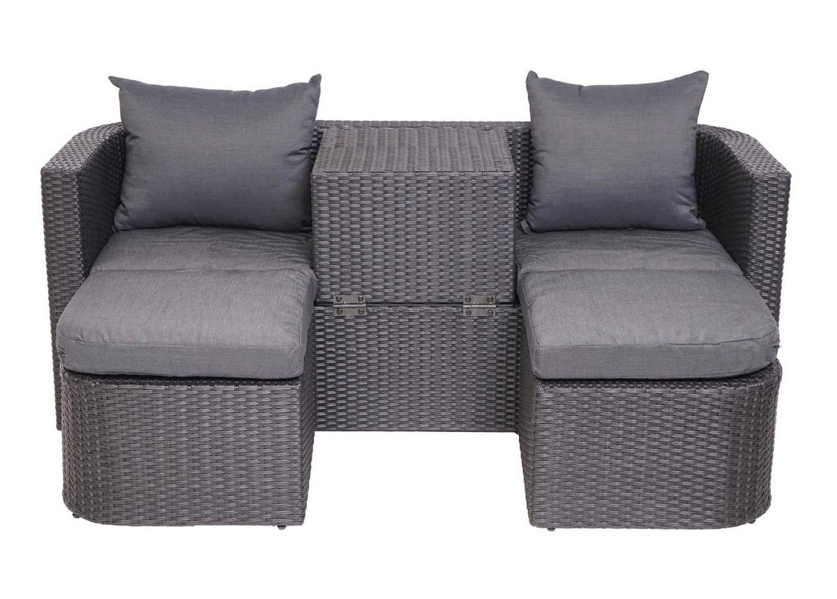 GARTENSET 3in1 Anthrazit Kissen Dunkelgrau - Anthrazit, Metall - PROREGAL