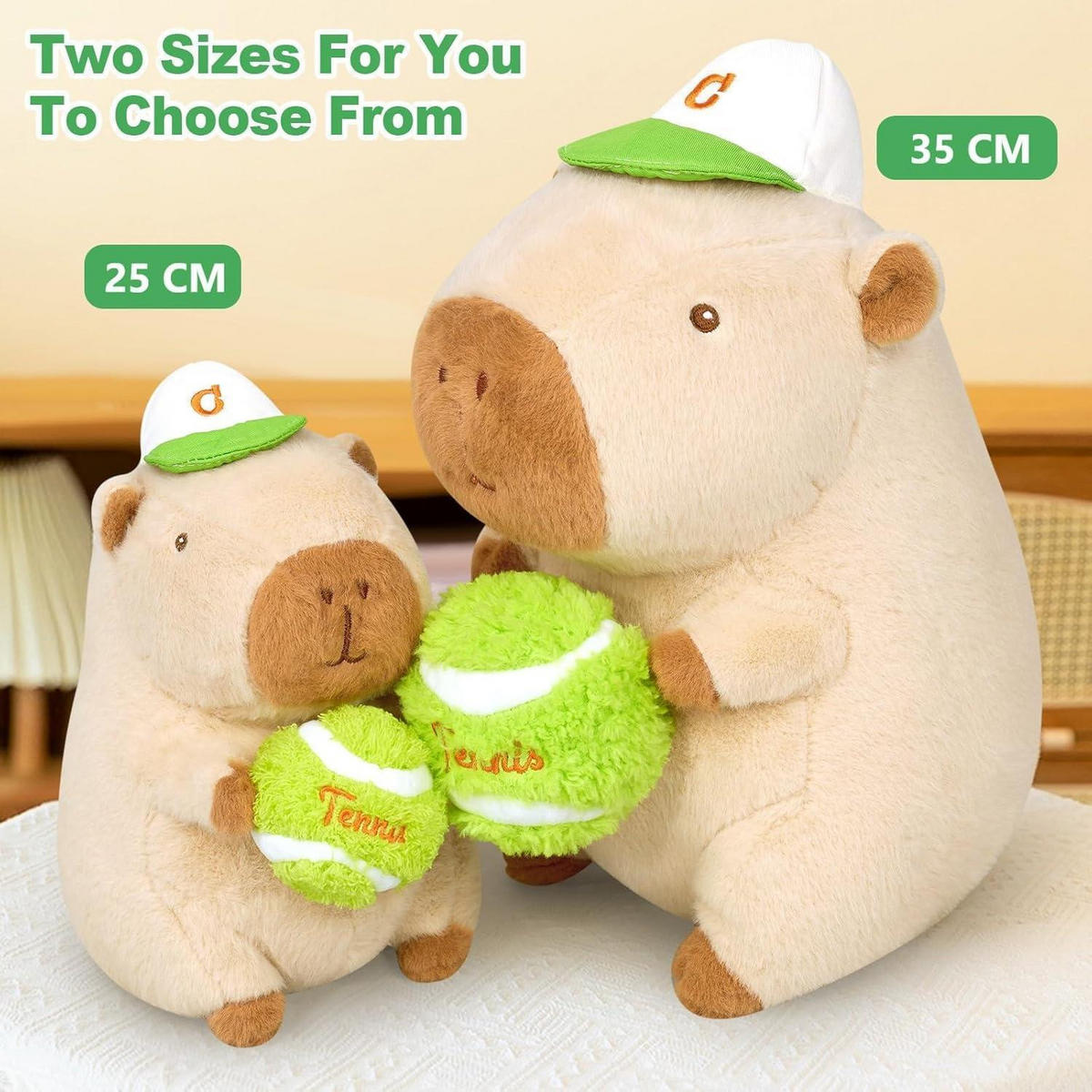 STOFFTIER Capybara mit Tennisball 25 cm - Braun, Textil (12/25cm)