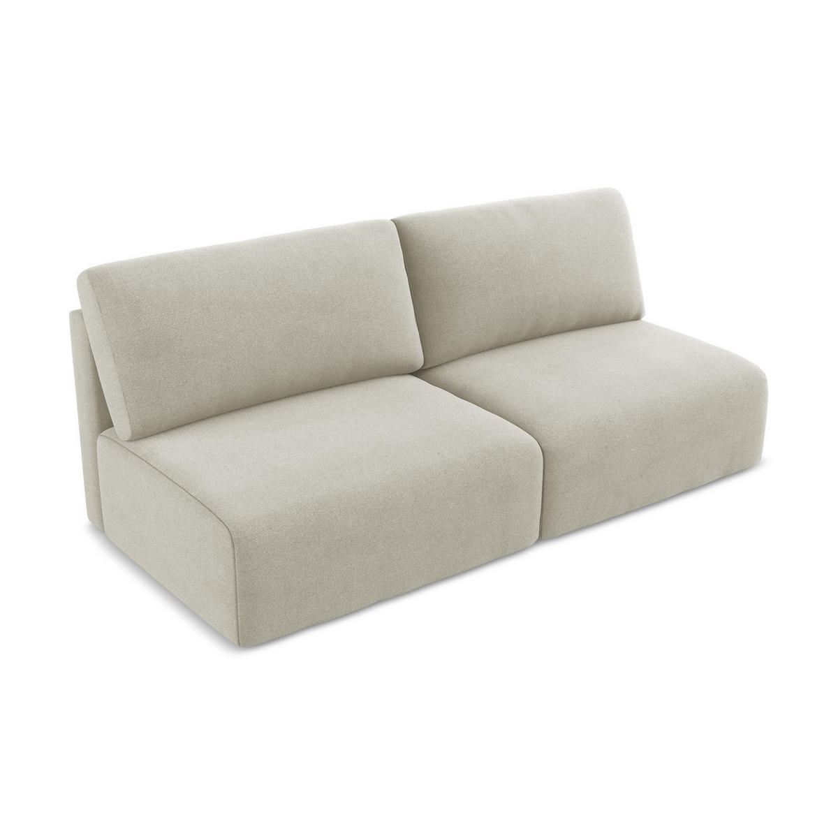 3-SITZER SOFA mit Schlaffunktion Strukturstoff Stoff Beige - Beige/Creme, Kunststoff/Textil (216/79/102cm) - LaMiaSofa