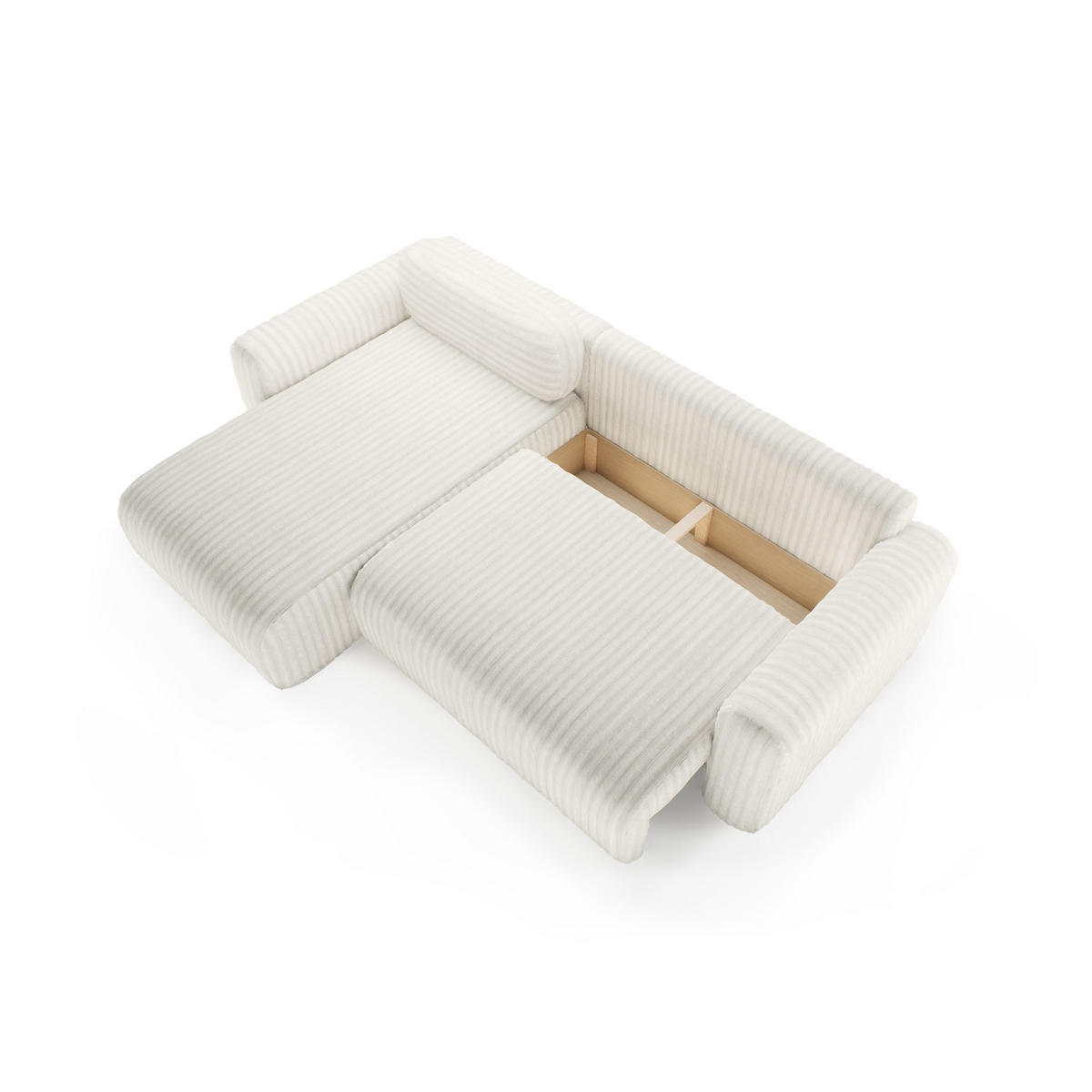 ECKSOFA mit Schlaffunktion Emmen, Hellbeige - Beige, Textil (286/100cm) - Fedve