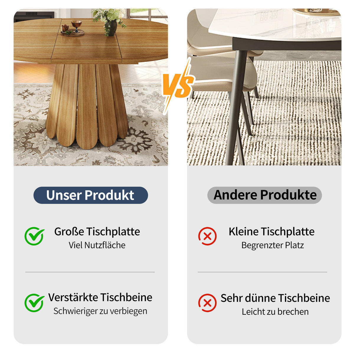 ESSTISCH 118/76,8/118 cm Braun aus MDF und Metall mit Ausziehfunktion - Braun, Holzwerkstoff (118/118/76cm) - OKMYHOME