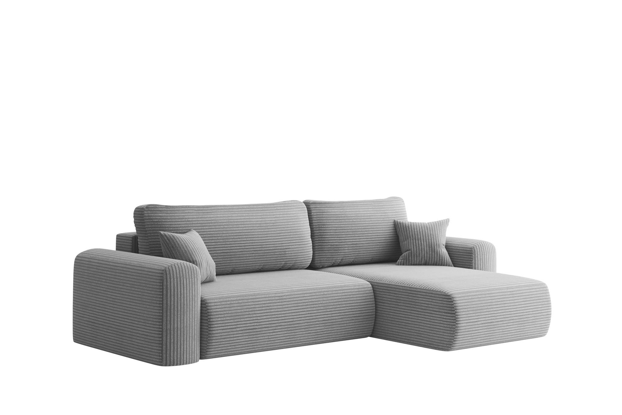 ECKSOFA Flora In Poso - Hellgrau, Holzwerkstoff/Textil (272/145cm) - Fun Möbel