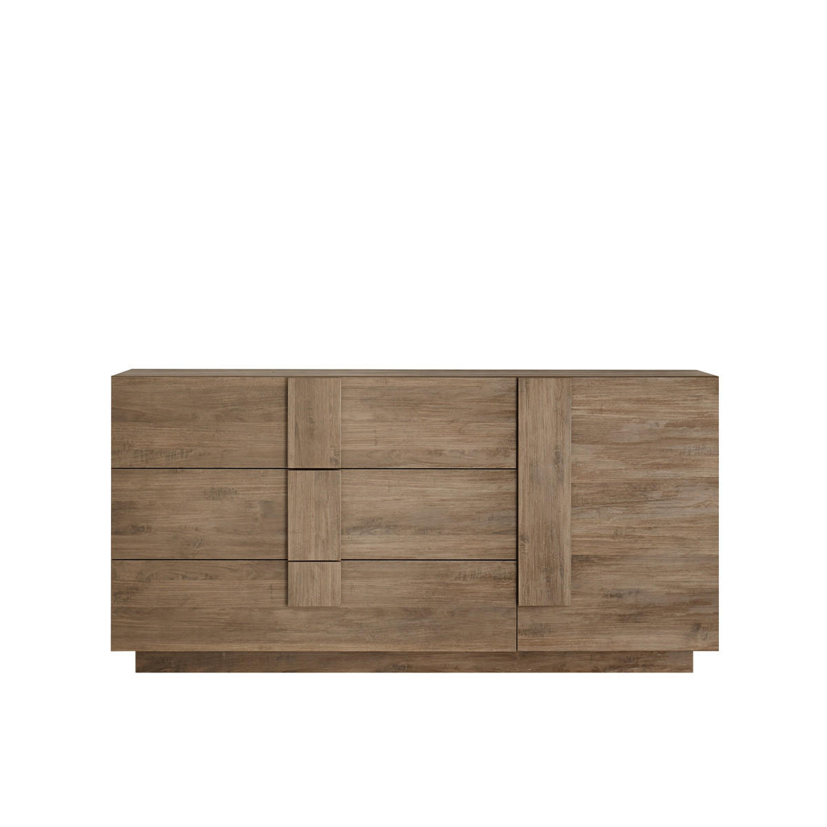 SIDEBOARD mit 3 Schubladen und 1 Tür L182 cm - Jupiter - Eiche Artisan, Holzwerkstoff (44/90/182cm) - Calicosy