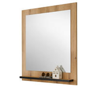 WANDSPIEGEL Evoke Eiche 79 x 89 cm, Garderobenspiegel mit Ablage - Eichefarben, Glas/Holzwerkstoff (79/89/10cm) - Furn.Design