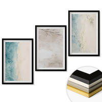 WANDBILDER 3er-Set - 40x60 cm Schwarzer Rahmen - Feine Aquarelltexturen - Schwarz, Kunststoff (40/60cm) - ArtPrintCave