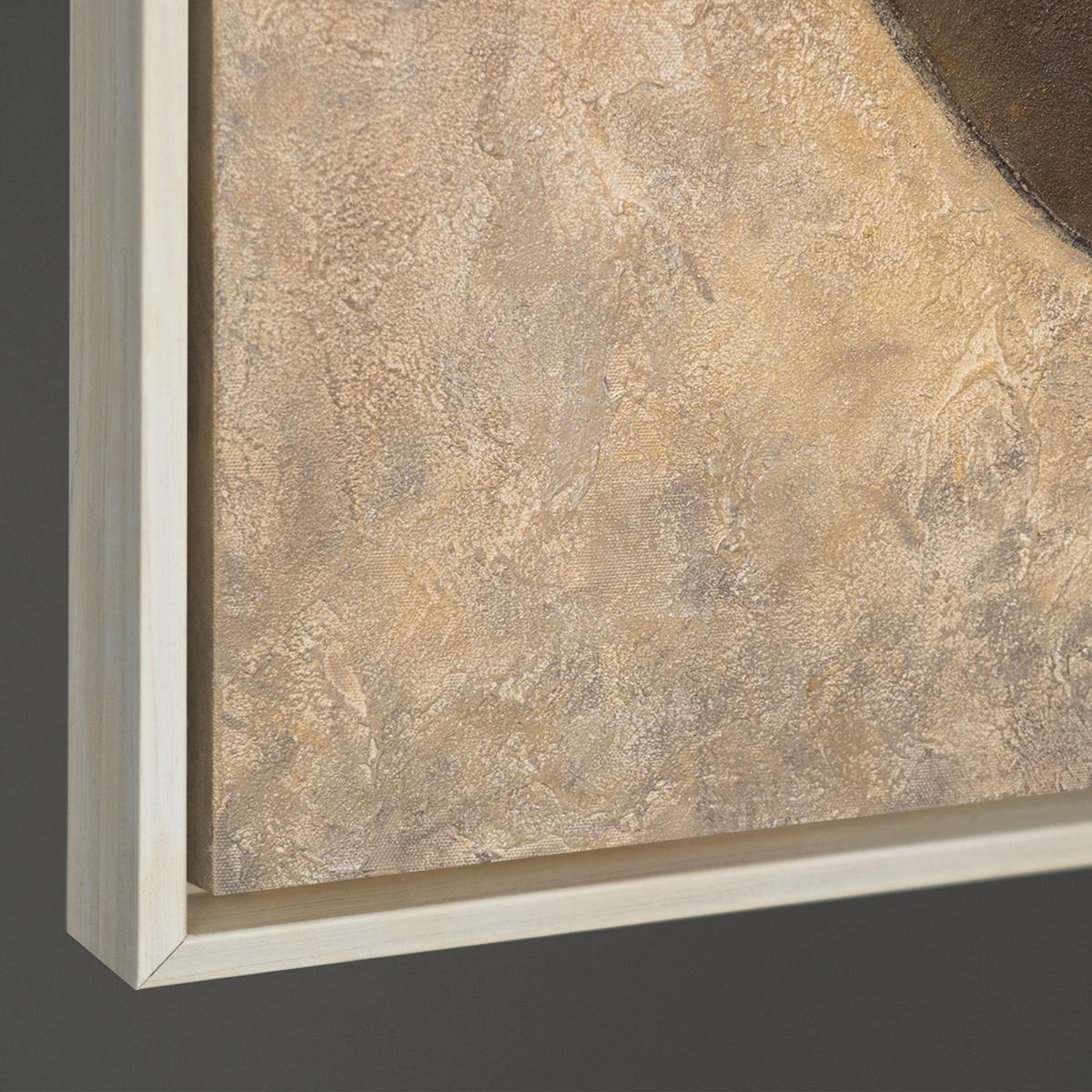 GEMÄLDE Duett der Halbkreise Schattenfugenrahmen Beige 140x100 cm - Beige, Holz (140/100cm) - YS-art gallery