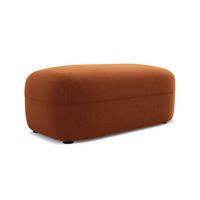 POUF Samt Stoff Orange - Terra cotta/Schwarz, Kunststoff/Textil (92/40/48cm) - Makamii
