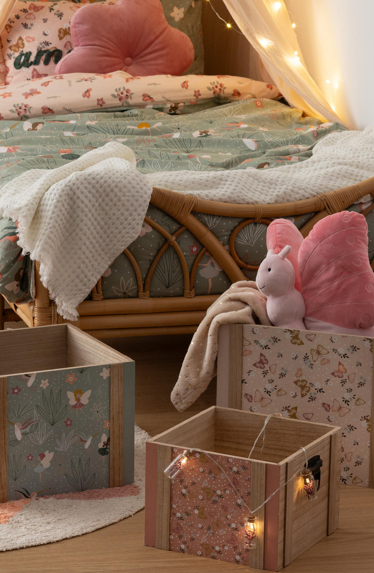 BLUMENKISSEN Amelia 38/38/8 cm - Rosa, Textil (38/38cm) - Atmosphera for kids