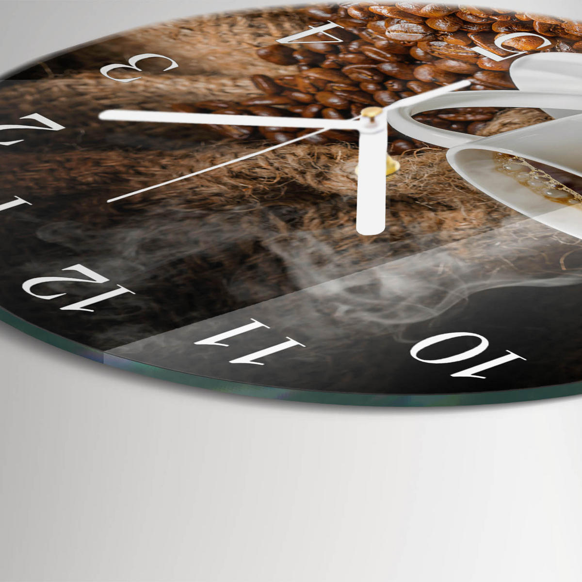 WANDUHR fi30 cm - Kaffee - Braun, Glas (30/30/0.4cm) - TULUP