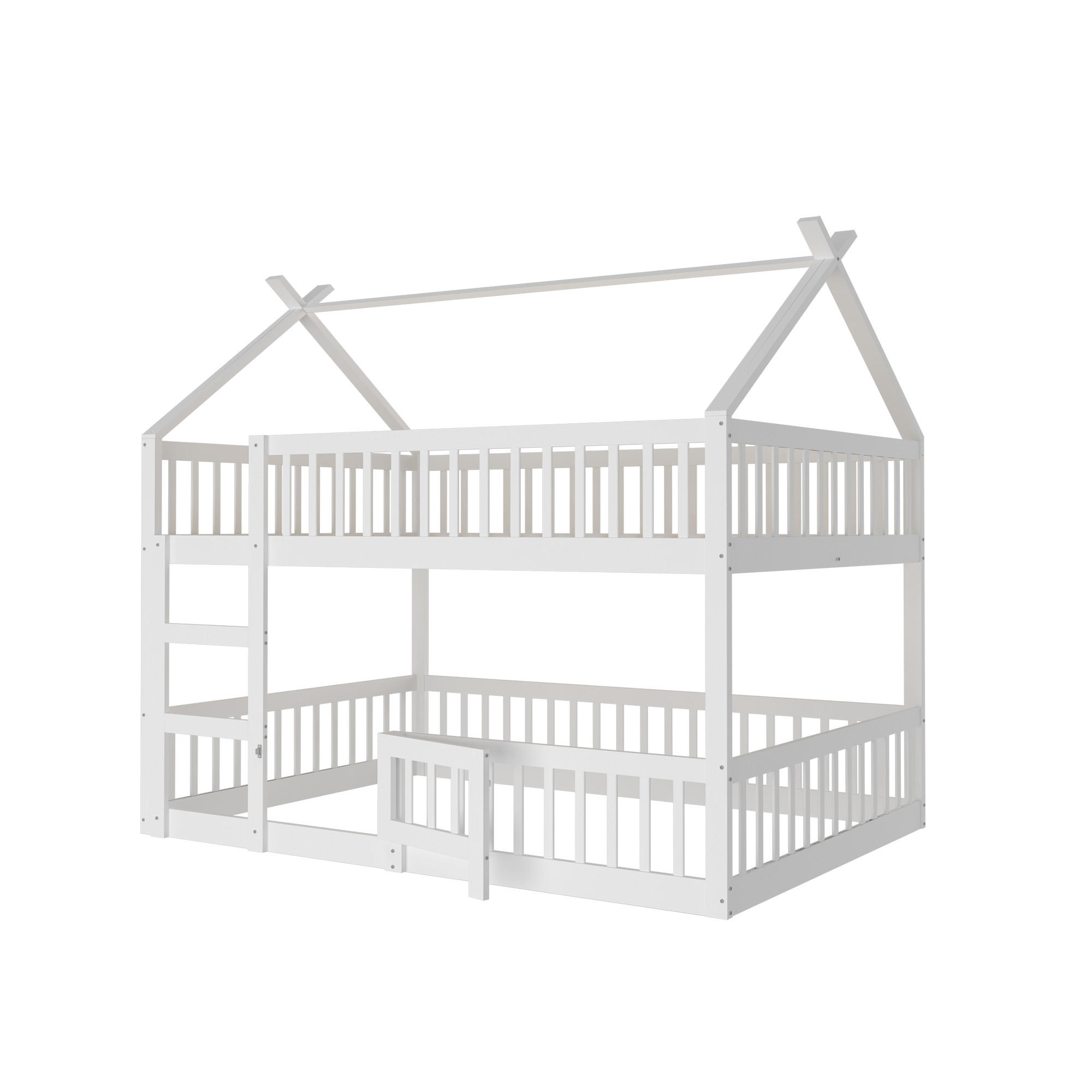 ETAGENBETT 140x200 cm Treppe weiß - Weiß, Holz (140/200cm) - LEBENLANG