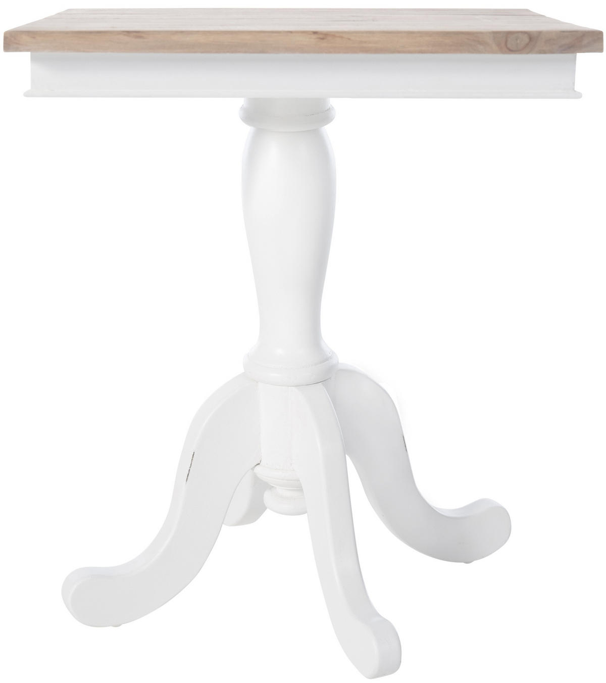 BEISTELLTISCH eckig 50/50/65 cm Holz natura/weiß - Eukalyptusholzfarben/Weiß, Holz (50/50/65cm) - CLP