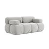 2-SITZER-SOFA Samt Stoff Grau - Silberfarben/Schwarz, Kunststoff/Textil (190/70/96cm) - Makamii