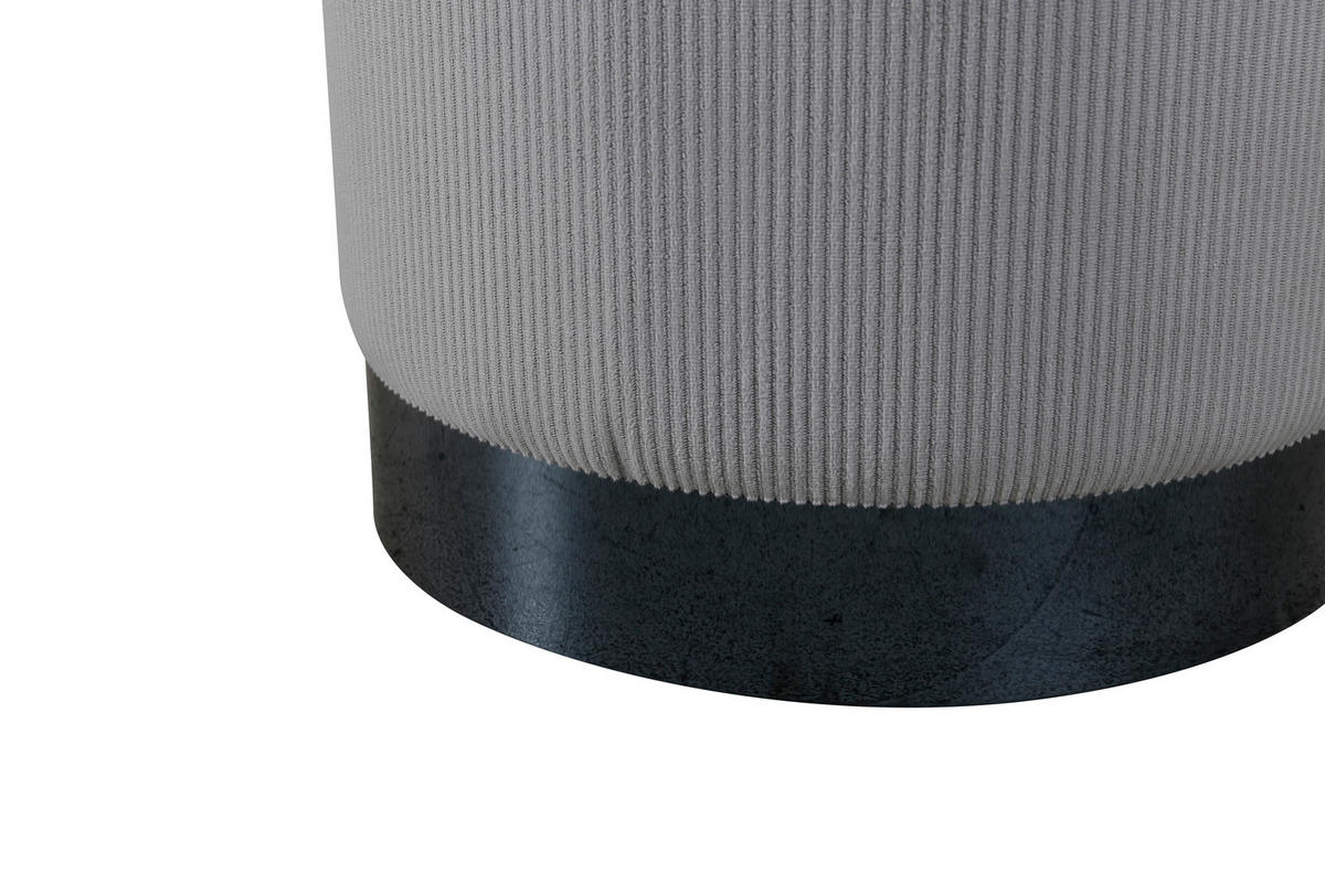 POUF schwarz grau - Schwarz, Holzwerkstoff (35/43/35cm) - ebuy24