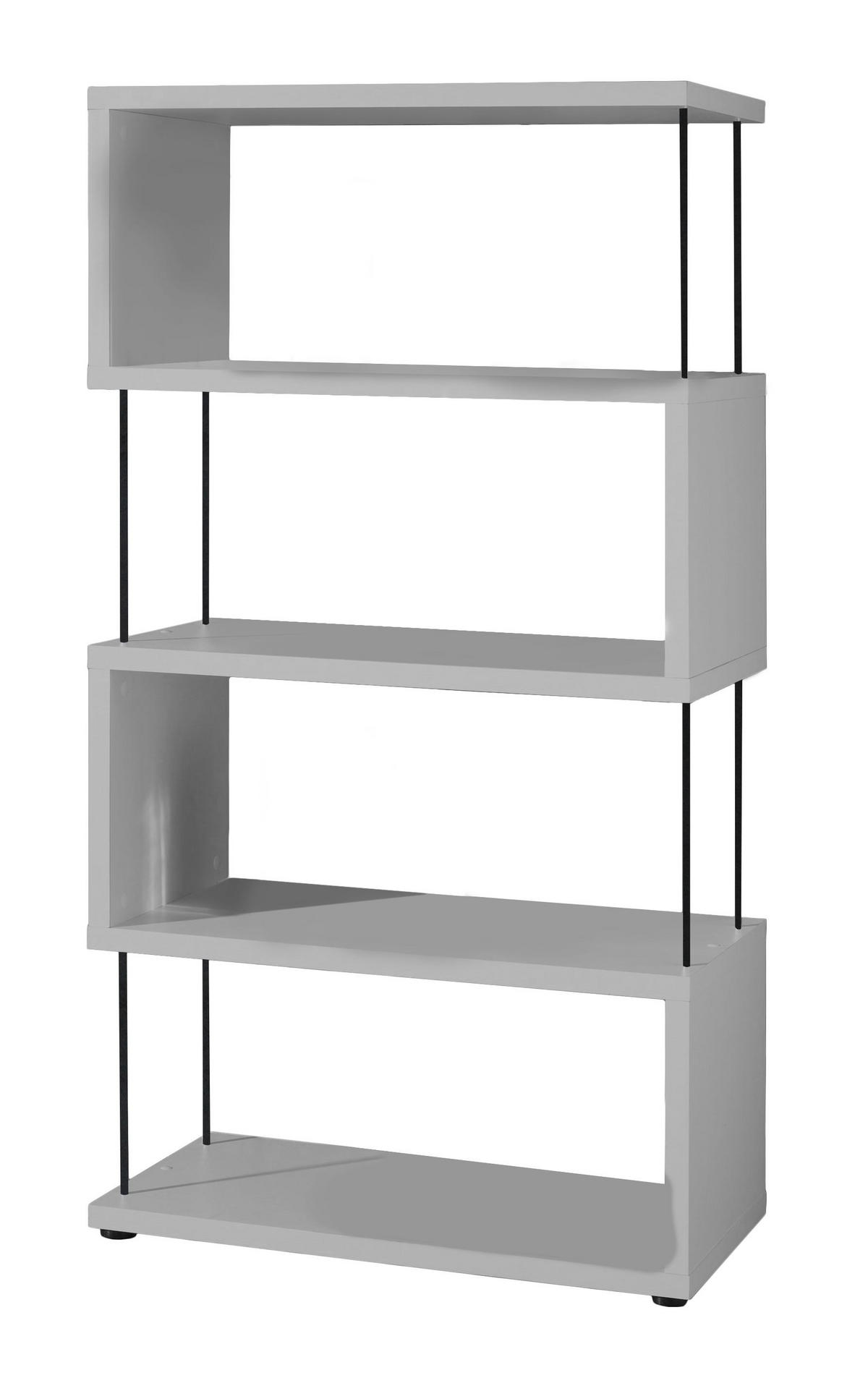 REGAL Elga 66x33x126 aus Holzwerkstoff in der Farbe kreidegrau matt - Hellgrau, Kunststoff (66/126/33cm) - 58aufmkessel