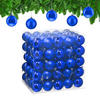 100XWEIHNACHTSKUGELN - Blau, Kunststoff (6/7/6cm) - Relaxdays