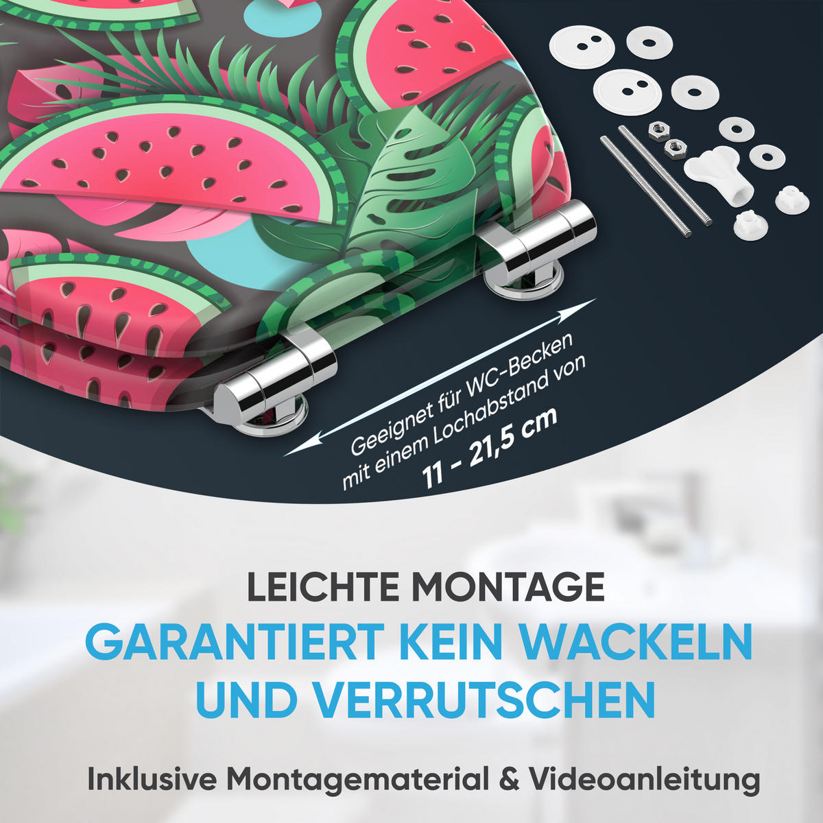 WC Sitz mit Absenkautomatik Melone - Grün, Holzwerkstoff (38/6/47cm) - Sanilo