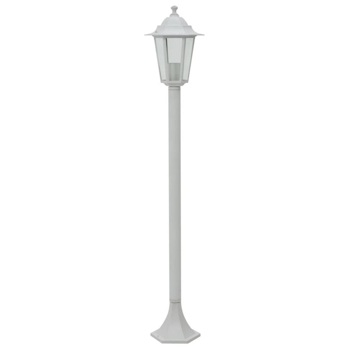 GARTEN-POLLERLEUCHTE 6er Set E27 110 Cm Aluminium Weiss - Weiß, Metall (19/19/110cm) - vidaXL
