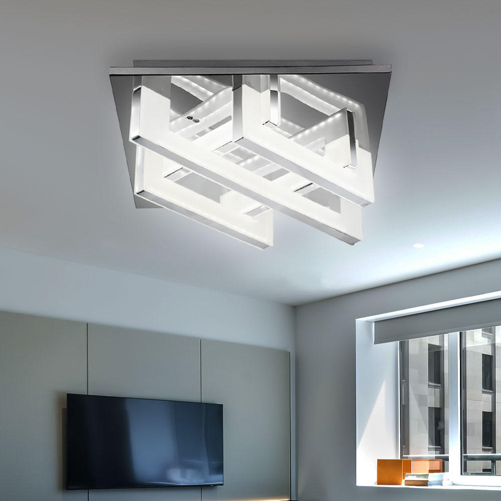 LED DECKENLEUCHTE BRIDGE Chrom Silber - Silberfarben, Metall (30/30/10cm) - Esto