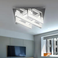 LED DECKENLEUCHTE BRIDGE Chrom Silber - Silberfarben, Metall (30/30/10cm) - Esto