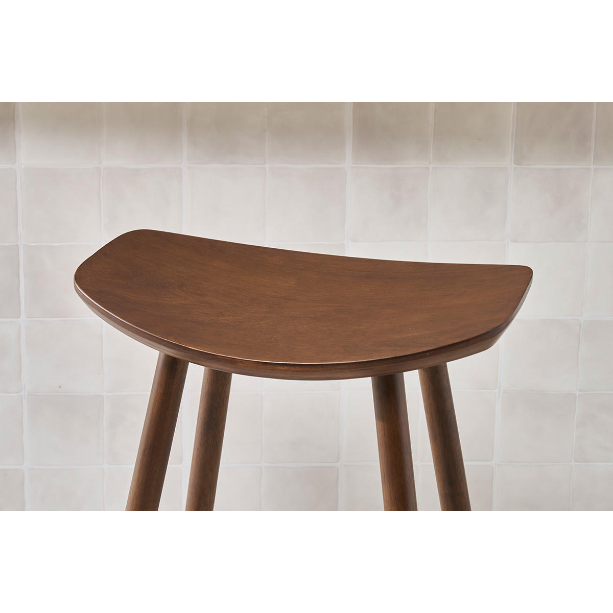 BARHOCKER Nussbaum H72 cm DEMORY - Braun, Holz (35/72/47.5cm) - Miliboo