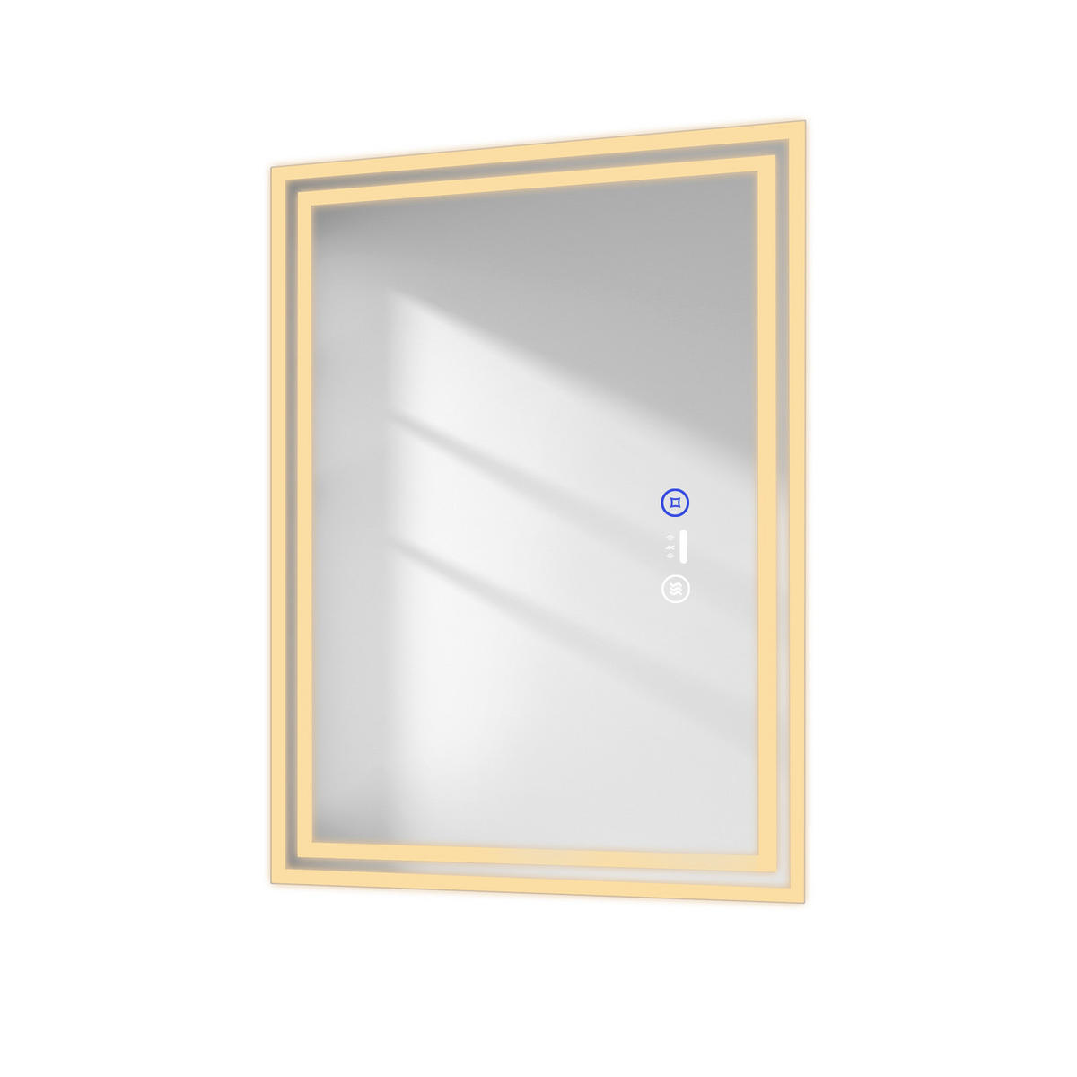 BADSPIEGEL mit Beleuchtung mit Bewegungssensor, 80/60/3,5 cm - Weiß, Glas (60/3.5/80cm) - EMKE