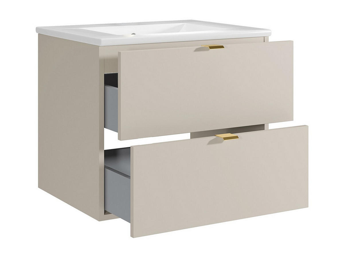 EINZELWASCHTISCH - 60 cm x 46 cm - Holz, Platte - Beige - LAVENA - Beige, Holz (60/50/46cm) - Vente-Unique