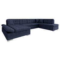 ECKSOFA Bergen, Seite: Links - Blau/Silberfarben, Holz/Textil (345/76/205cm) - MIRJAN24