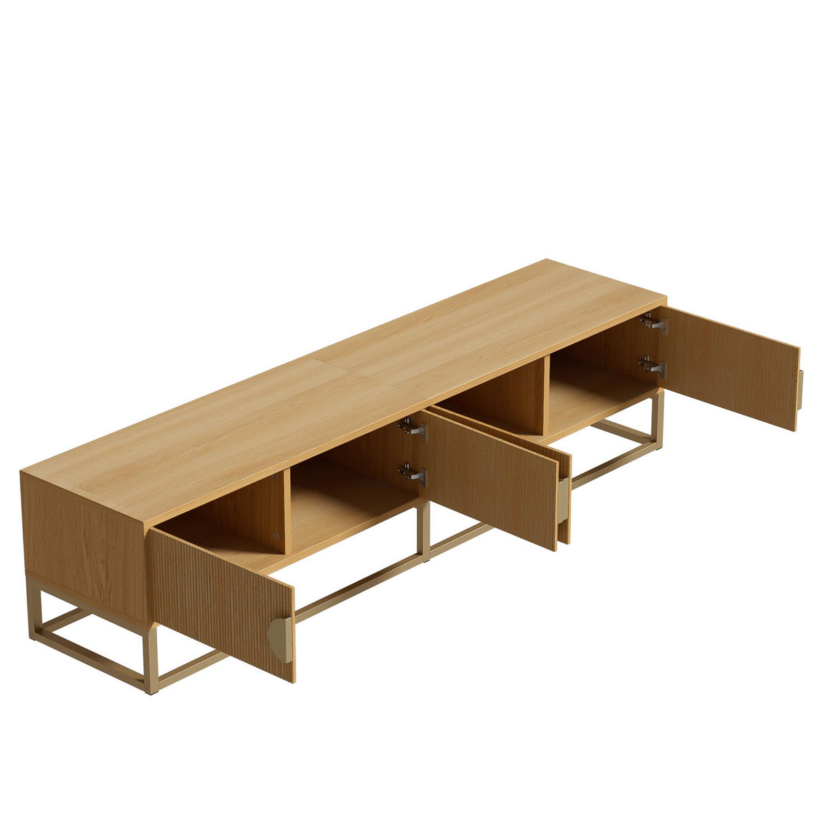 LOWBOARD 180/40/40 cm in Holzfarbe aus MDF und Spanplatte mit 4 Türen und Soft-Close - Braun, Holzwerkstoff (40/40/180cm) - OKMYHOME