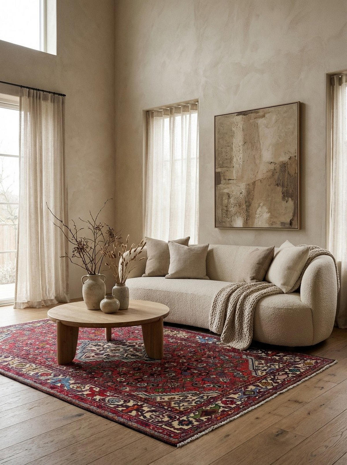 TEPPICH Assadabad Rot 198/121 cm Schurwolle - Rot, Textil (121/198cm) - Looma