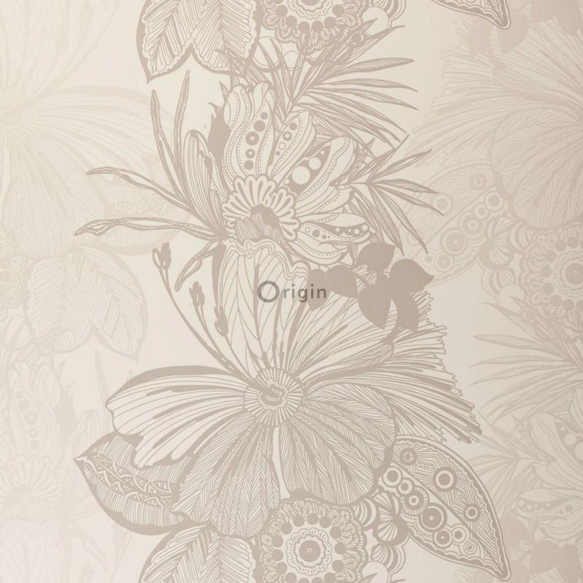 TAPETE Blumen 52 cm x 10.05 m - Beige, Papier (52/1000cm) - Origin Wallcoverings