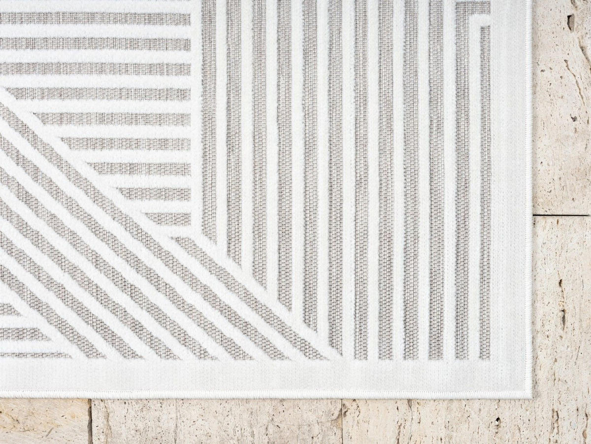 OUTDOORTEPPICH Audrey Hellgrau,Silberfarben,Creme 140/200 cm - Hellgrau, Textil (140/200cm) - My-Rug