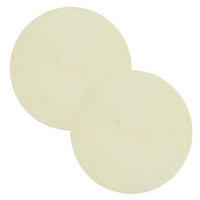PLATZSET 2er Set Polypro Ecru 35 cm rund - Ecru, Kunststoff (35cm) - TiborTex