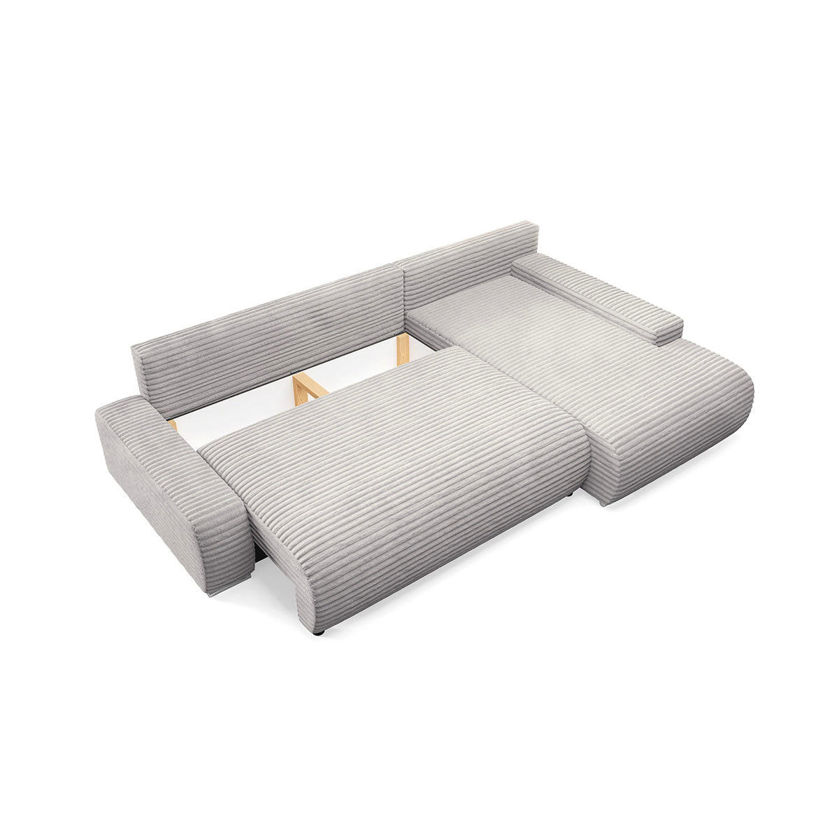 ECKSOFA Ivana 3 Sitzplätze Hellgrau - Hellgrau, Holz (265/172cm) - Petits-meubles