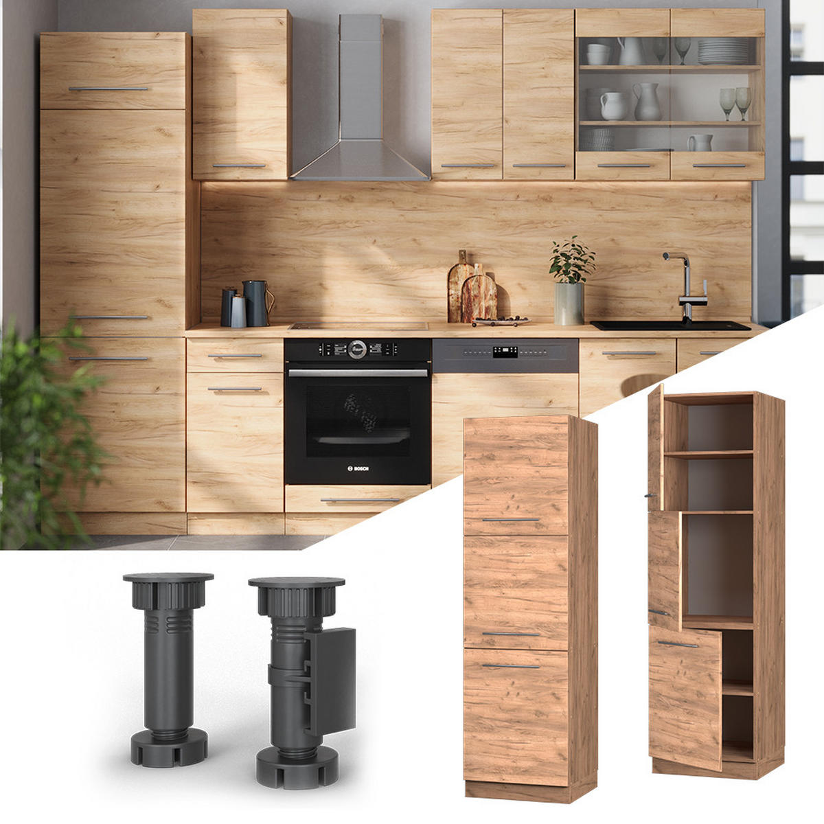 Honigeiche, Holzwerkstoff (60/206.8/58cm) - Vicco