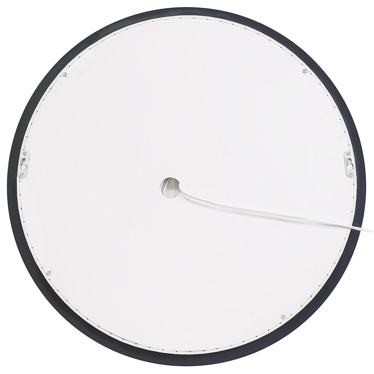 BADSPIEGEL mit LED-Beleuchtung rund 58/58 cm Selune - Silberfarben, Kunststoff (58/58/3cm) - Beliani